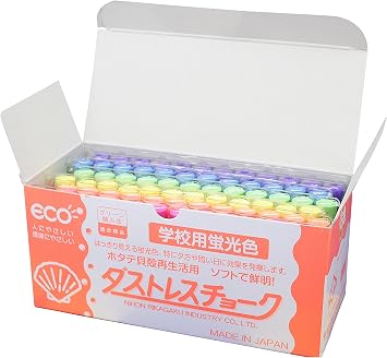 Dustless Fluorescent Chalk 72pcs, 6 Colors