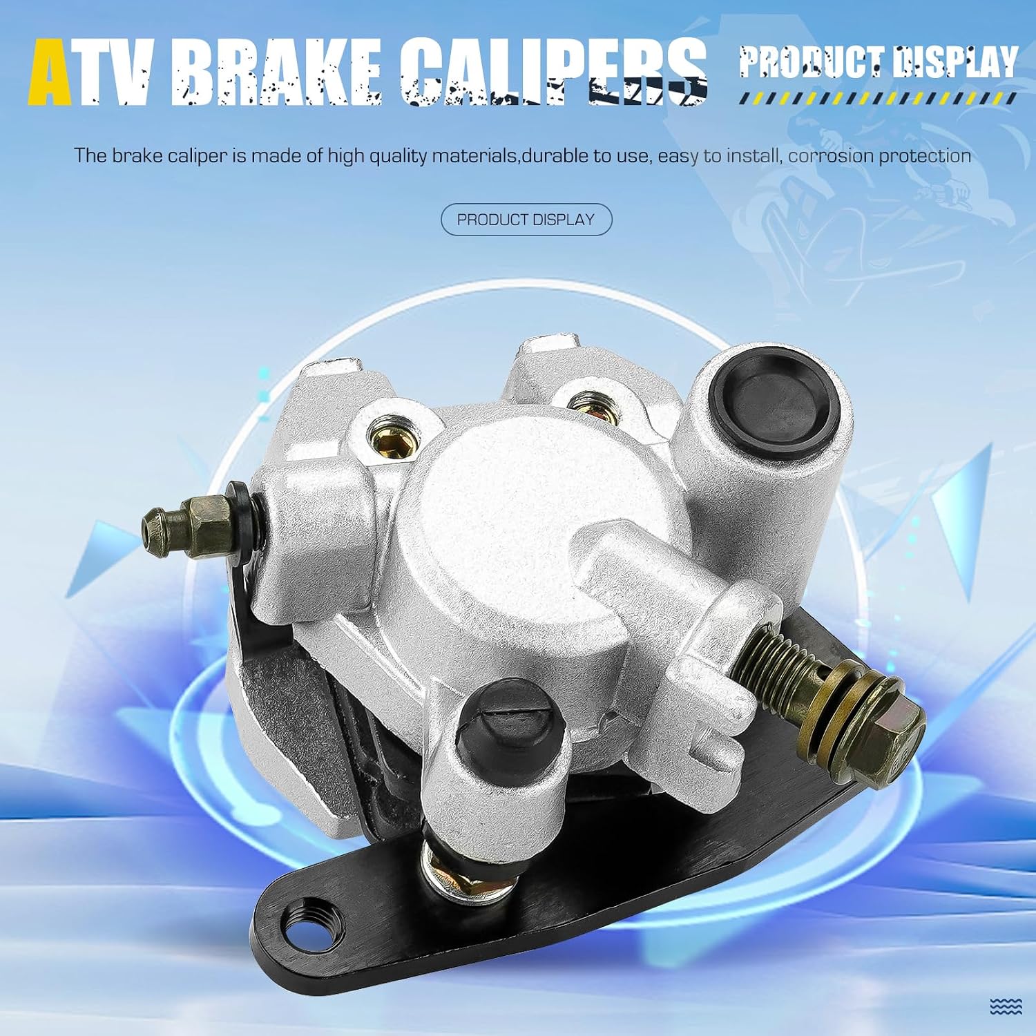 Front Left/Right Brake Calipers Set with Pads for Yamaha Banshee 350/Wolvering 350/Warrior 350/Raptor 660 /Suzuki ATV Ozark LTF 250, Replace for 59300-38F30-999 59100-38F30-99, 2 Brake Calipers Set