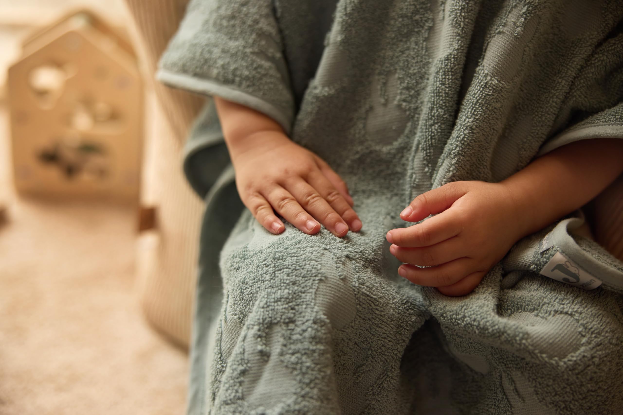 Jollein Poncho de bain pour enfant de 1 à 4 ans - Miffy Jacquard - Vert mer - 100% coton - Éponge - Certifié Oeko-Tex - Avec capuche - Poncho de bain pour filles et garçons