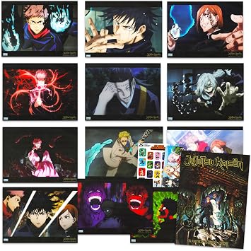 Jujutsu Kaisen Posters for Room Decor - 12 Pc Bundle for Teens Adults