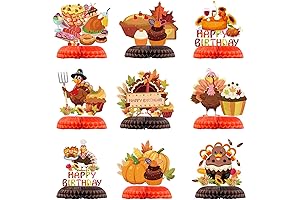 9 Pieces Thanksgiving Turkey Birthday Decorations
