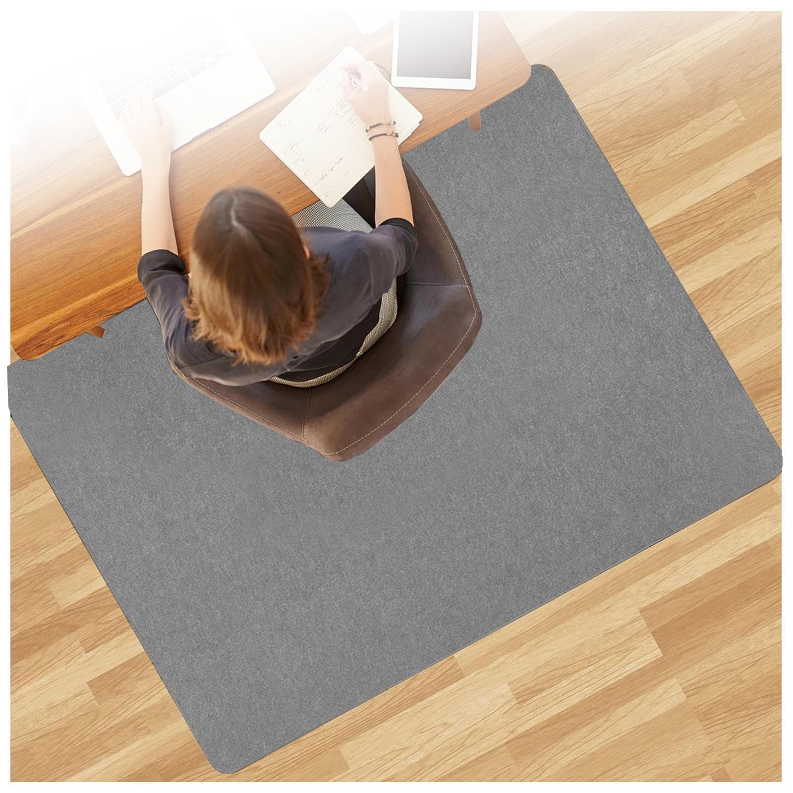 Floor Mat for Office Chair Easy Glide, Anti-Slip Backing,Easy to Clean, Under Desk Mat for Carpet Floor Mat for Office Chair for Desk, Office, Home,Gray-120×150cm