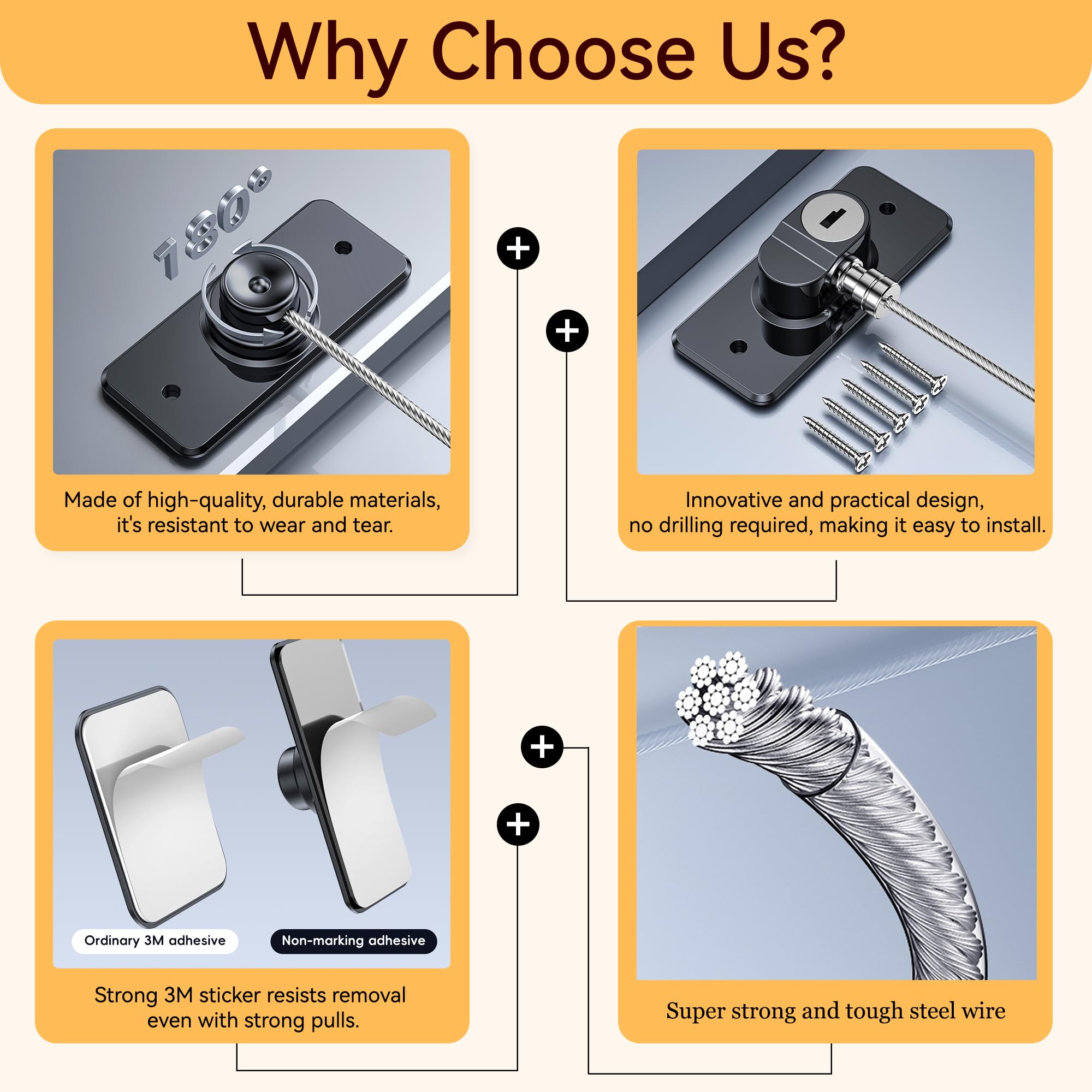 2 Pezzi Blocca Bambini per Frigorifero e Cassetti, Blocca Chiusura Cassetti con Potente Adesivo, Sicurezza Chiudi Cassetti Bambini per Frigorifero Armadietto, Cassetto, Armadio (B-Nero-2Pezzi)