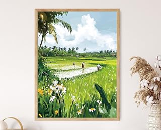 momima Bogra Rice Fields Art Print Bangladesh Farming Landscape