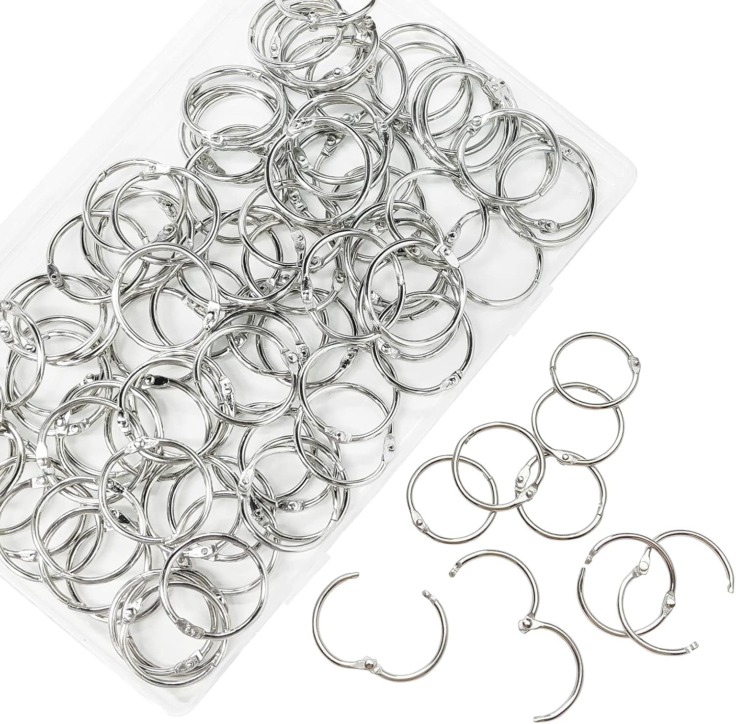 Małe pierścienie do bindowania luźnych arkuszy, pierścienie do fiszek 3,5 cm (50 sztuk)