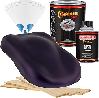 Custom Shop - Midnight Purple Pearl - Hot Rod Flatz Flat Matte Satin Urethane Auto Paint - Complete Quart Paint Kit - Professional Low Sheen Automotive, Car Truck Coating, 4:1 Mix Ratio