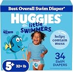 HUGGIES Disposable Swim Diapers - Size 5-6 Large, Huggies Little Swimmers, 34 ct