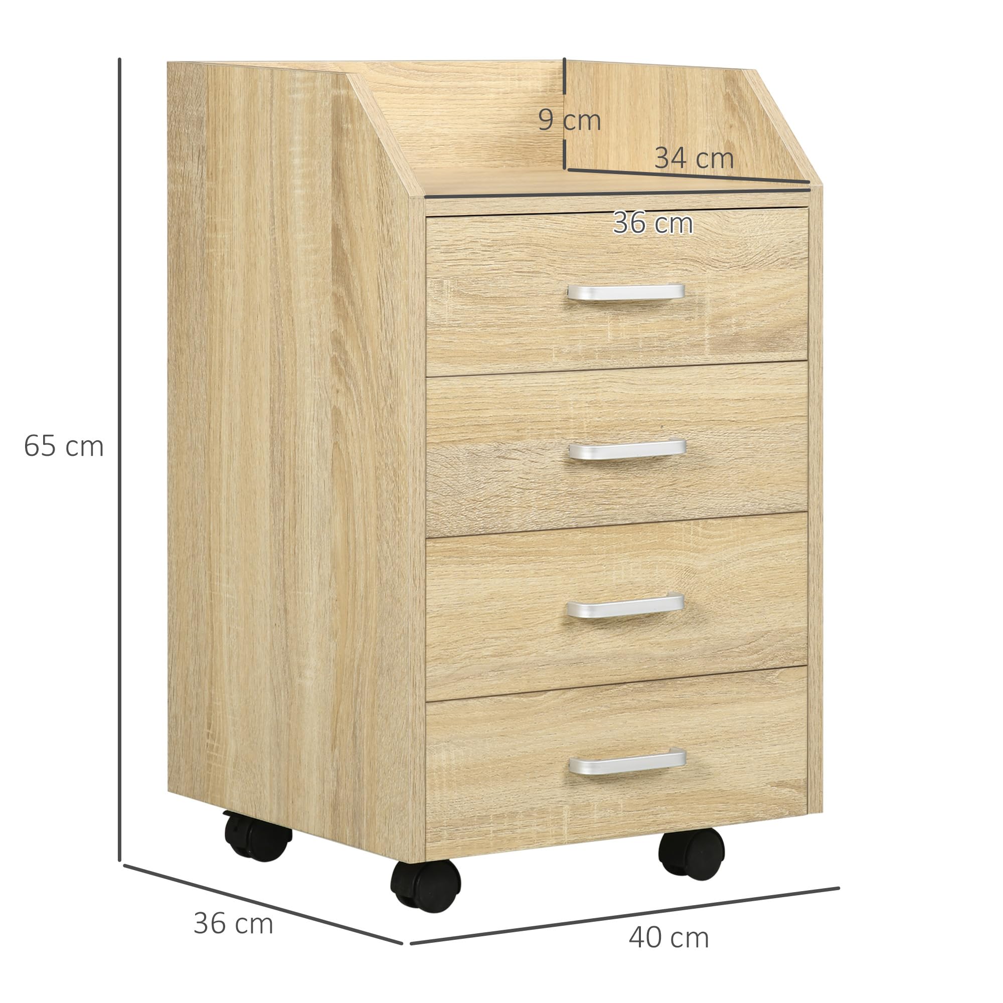Set 4 Organizer Da Scrivania In Legno, 6 Cassetti Vintage, Marrone Mogano, Portaoggetti Impilabile Per Ufficio E Cucina - 4
