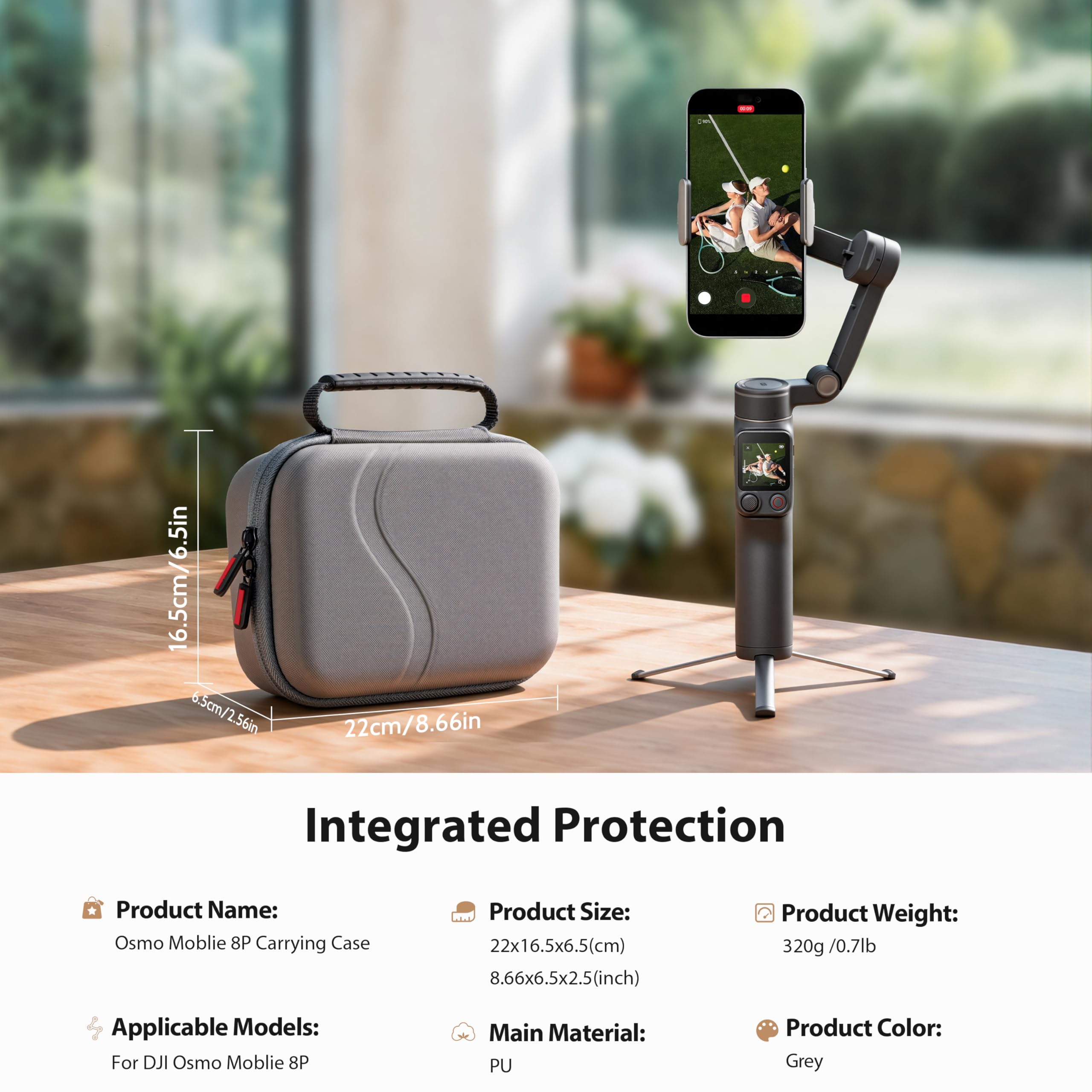STARTRC Osmo Mobile torba 8P / etui, przenośna torba na ramię z poliuretanu (PU) do DJI OM 8P stabilizator gimbal, torba podróżna do DJI Osmo Mobile 8P akcesoria