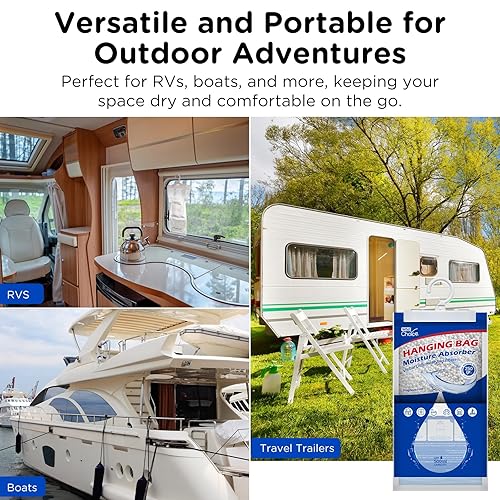 Miniatura 8 de Bolsas colgantes de absorción de humedad W&E Choice para tu armario, bolsas deshumidificadoras para el baño, paquetes de humedad sin fragancia,