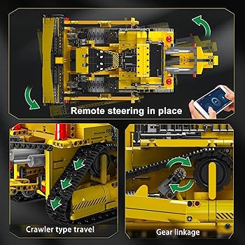 Mould King Bulldozer Technik Building Set, App-Controlled 2.4G RC