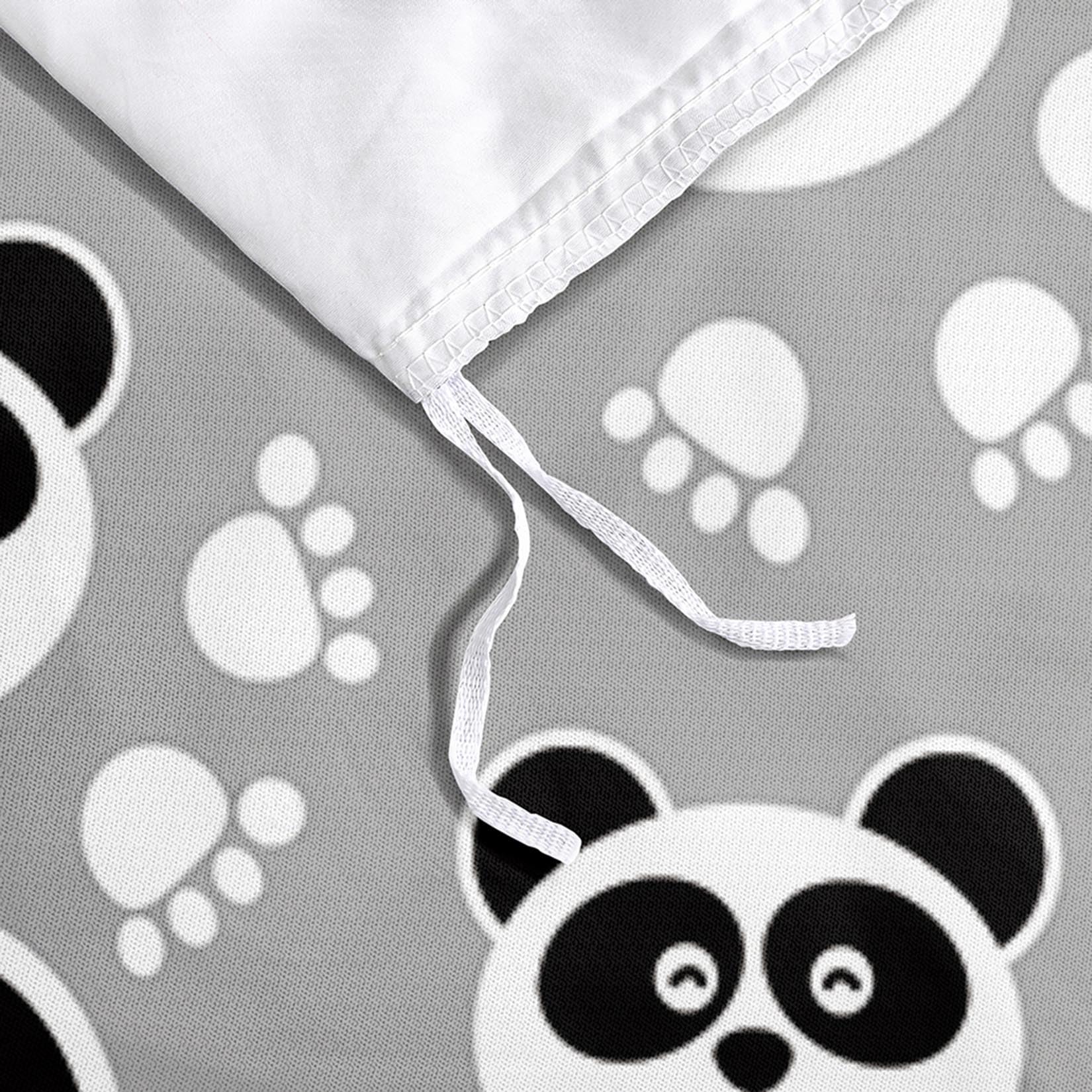 Housse De Couette Panda Géant Wintdeer 140x200 Cm - Parure De Lit 1 Personne Enfant Avec Taie D'Oreiller, Douce Microfibre