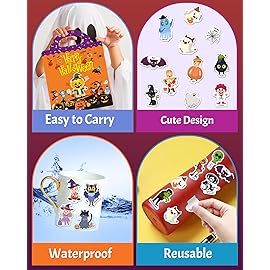 Benresive Reusable Sticker Books for Kids 2-4, Sticker Books for Toddlers 1-3 2-4, Toddler Travel Toys Activities Crafts Gifts - Halloween