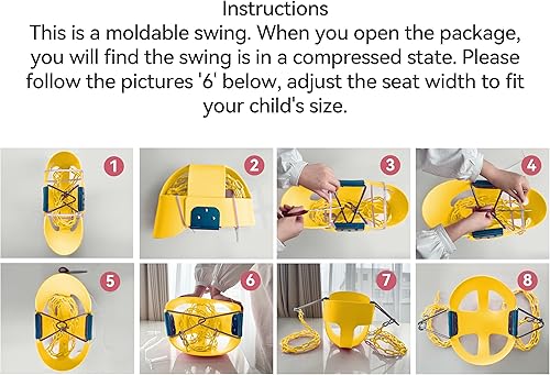 Miniatura 10 de KINSPORY Columpio para niños pequeños, cadenas de hierro recubiertas de 59 pulgadas, columpio para bebé, columpio para exteriores, respaldo alto