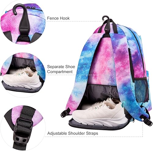 Miniatura 3 de Sucipi Bolsa de Tenis Profesional Mochila de Tenis para Hombres y Mujeres Bolsas de Raqueta con Capacidad para 2 Raquetas con Compartimento