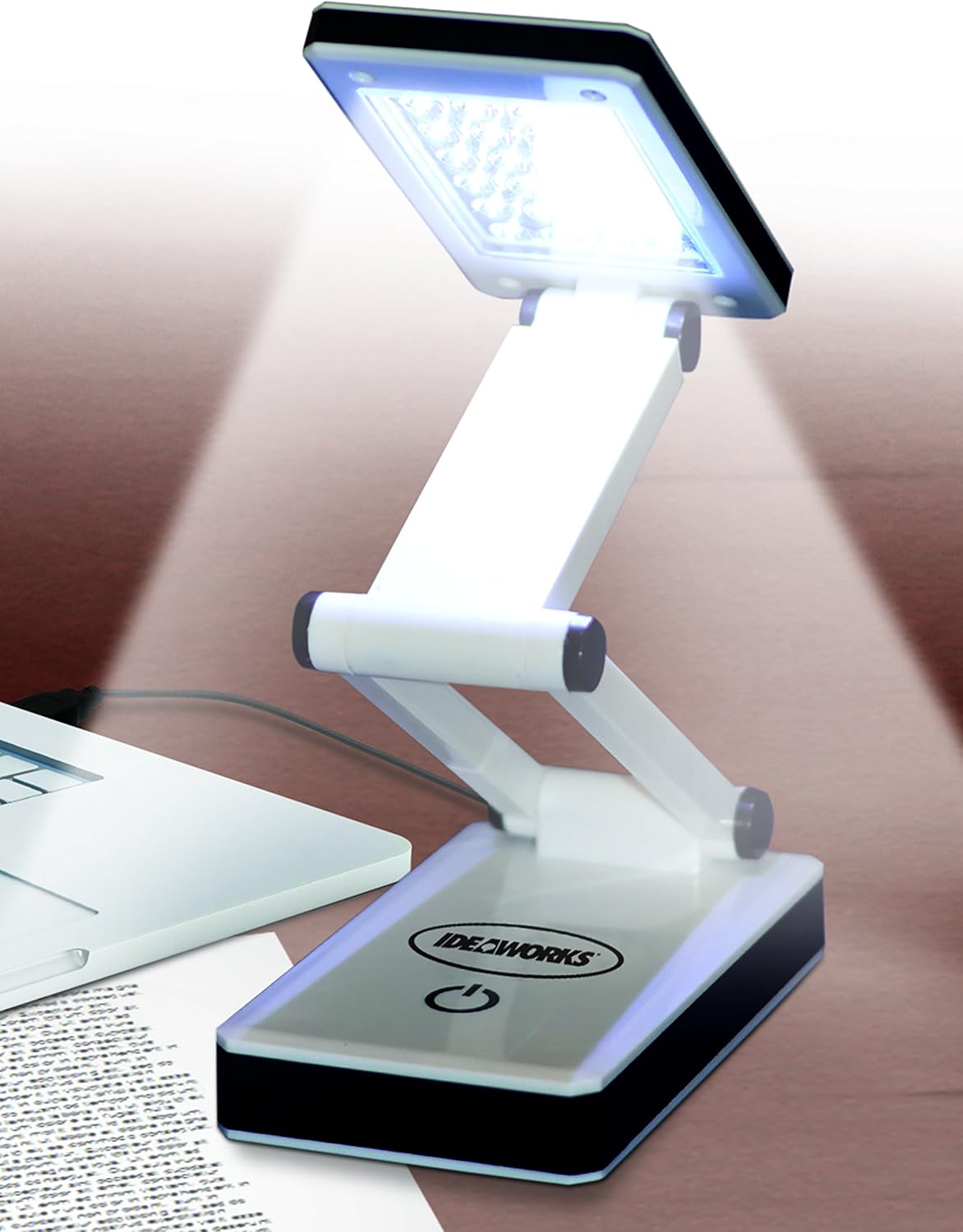 IdeaWorks LED Lamp for Desk - Collapsible, Portable from Home to Office, Acrylonitrile Butadiene Styrene, White