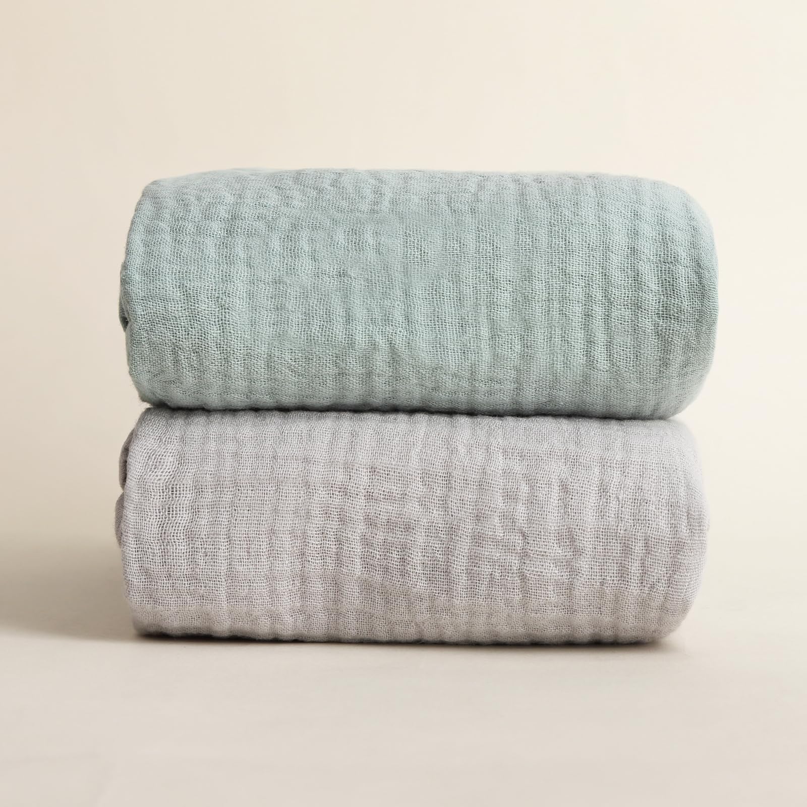 Coperte in mussola per neonati, confezione da 2 coperte in 100% cotone, morbide e traspiranti, grandi 119 x 119 cm, essenziali per bambini e ragazze, regalo per doccia
