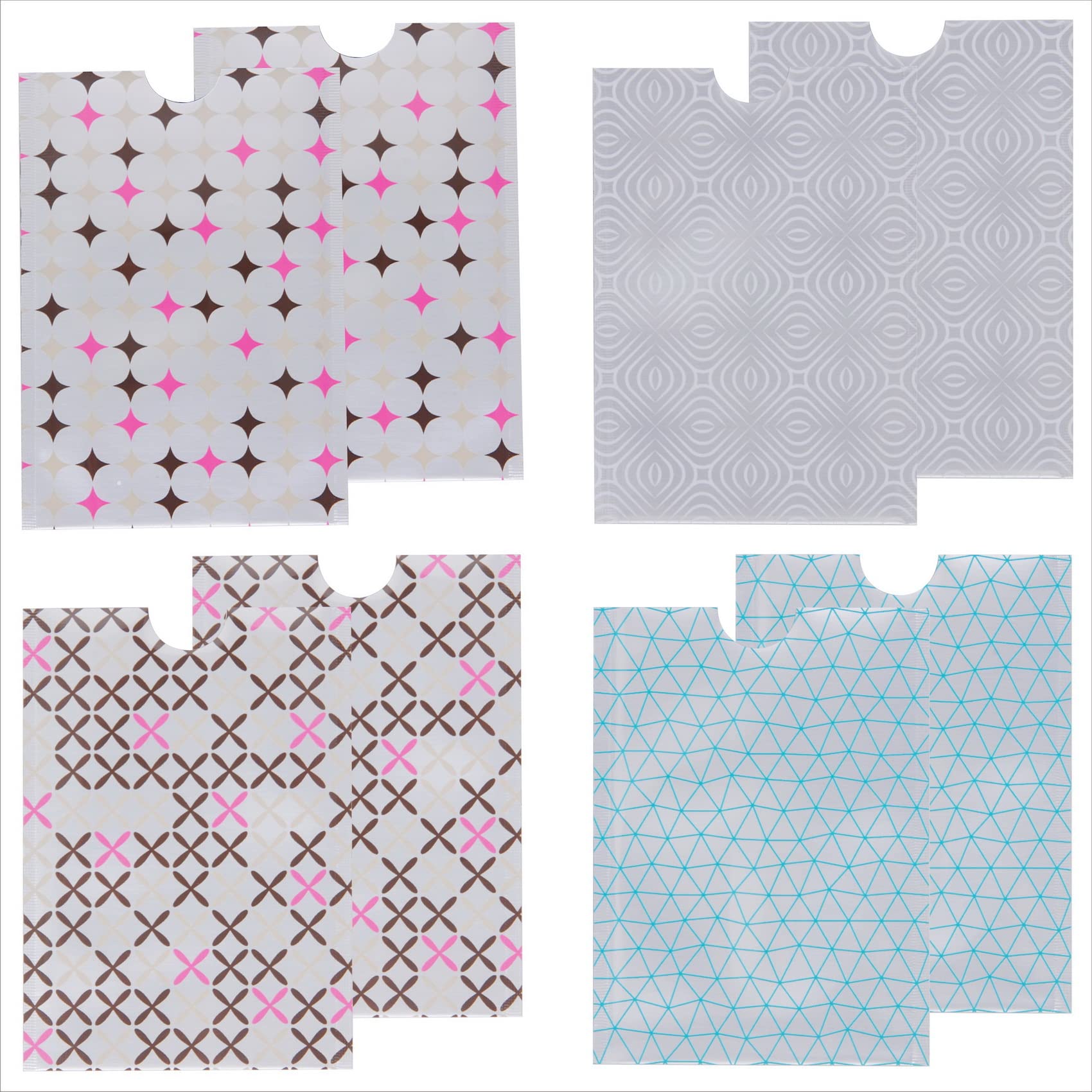 Garfoniex Set of 8 Credit Card Sleeves | 8 RFID Blocking Sleeves | Identity Theft Protection Secure Protector Holders for Men & Women Smart Slim