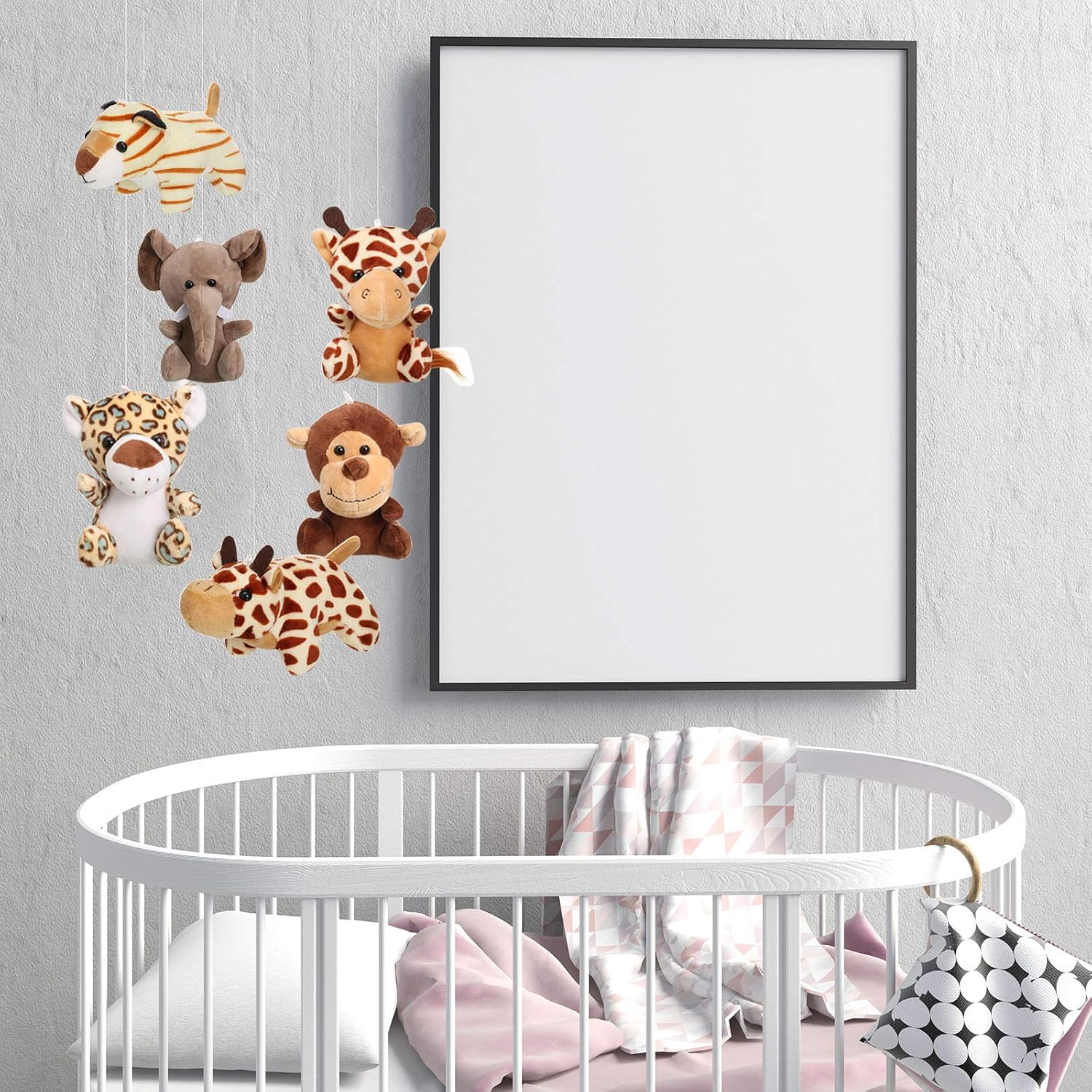 Sumind 12 Pieces Small Stuffed Animals Bulk Gifts Mini Stuffed Forest Jungle Animal Plush Toys 4.8 Inch Cute Elephant Lion Giraffe Tiger for Claw Machine Baby Shower Decorations(Sitting, Lying)