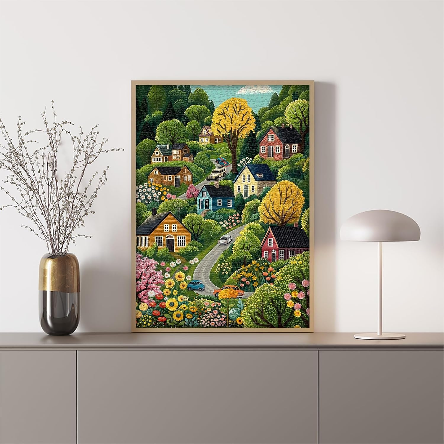 Nature Farm Puzzles for Adults 1000 Pieces, Spring Countryside Garden Flower Plant Town Landscape Puzzle, Scenic Floral Challenge Jigsaw Puzzle
