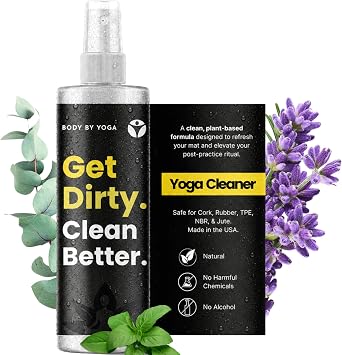 Yoga Mat Cleaner Spray Spa-Like Scent | Eco-Friendly Formula | Neutralizes Sweat & Odor | Helps Protect Your Mat | 8 oz | Plant-Based, Made in USA | Body By Yoga