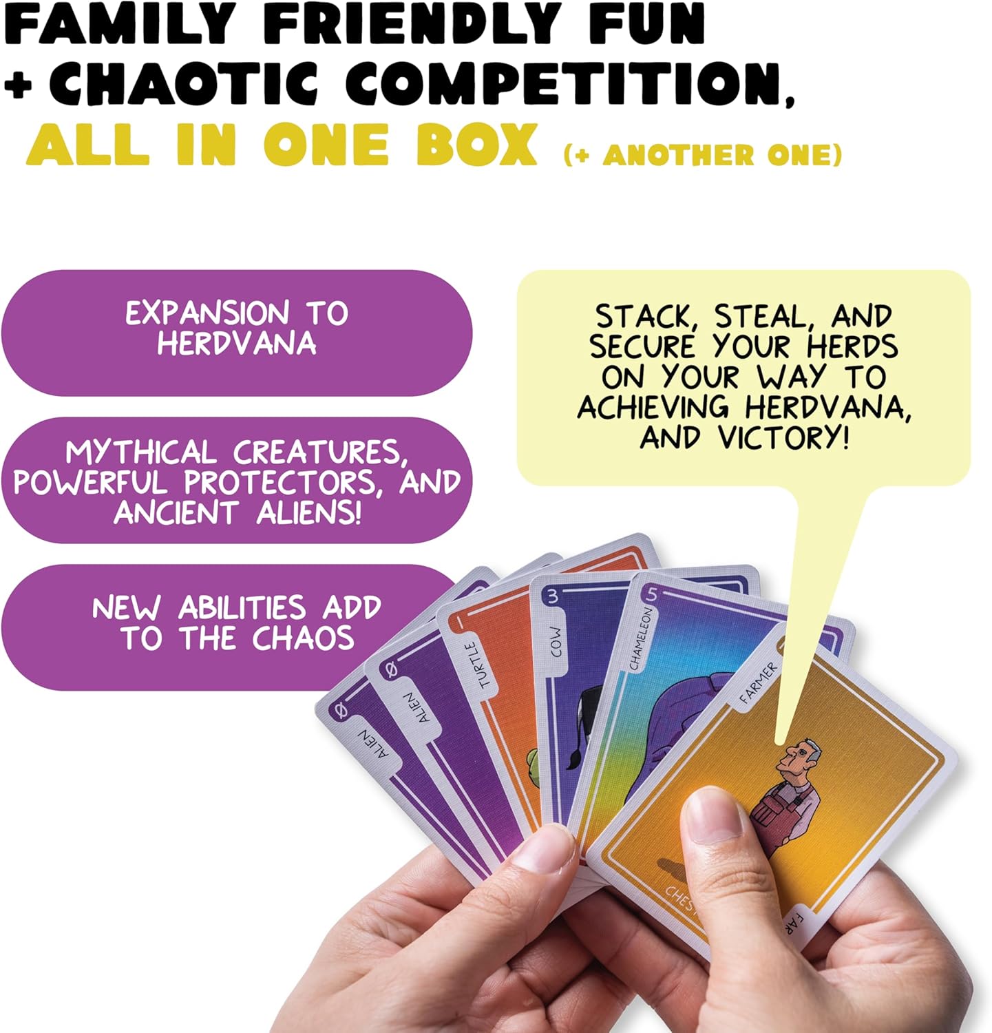 Mythollaneous Creatures Expansion - A Chaotic Card Game for Family & Friends, The Perfect Party Game for 2-10 Players, Ages 8 and Up - 54 Card Add-on
