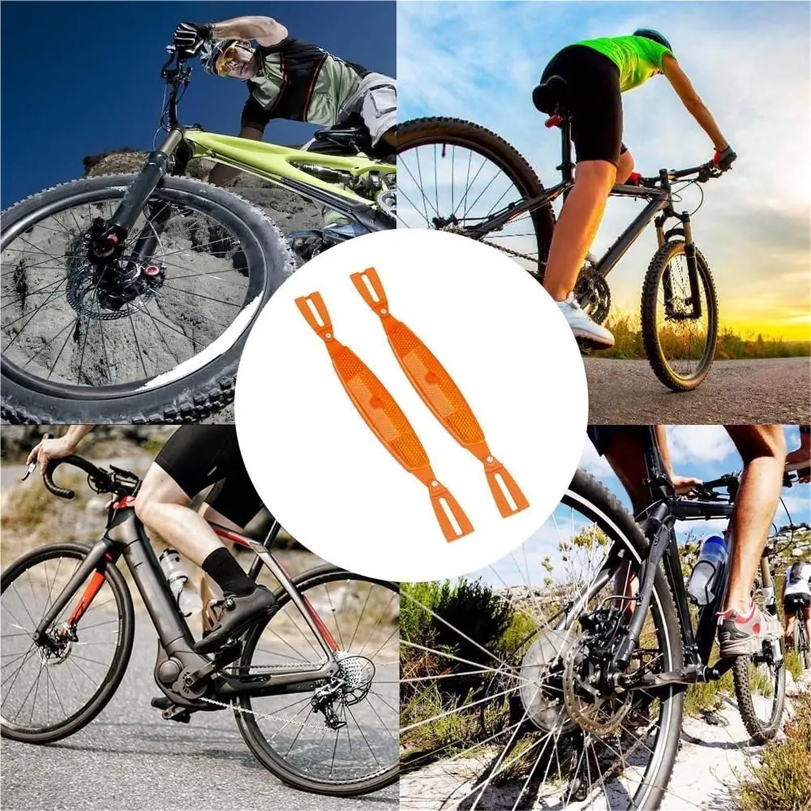 Réflecteurs de vélo 4/8 pièces réflecteurs de rayons de vélo avertissement accessoires de vélo for vélo(Orange,8PCS)