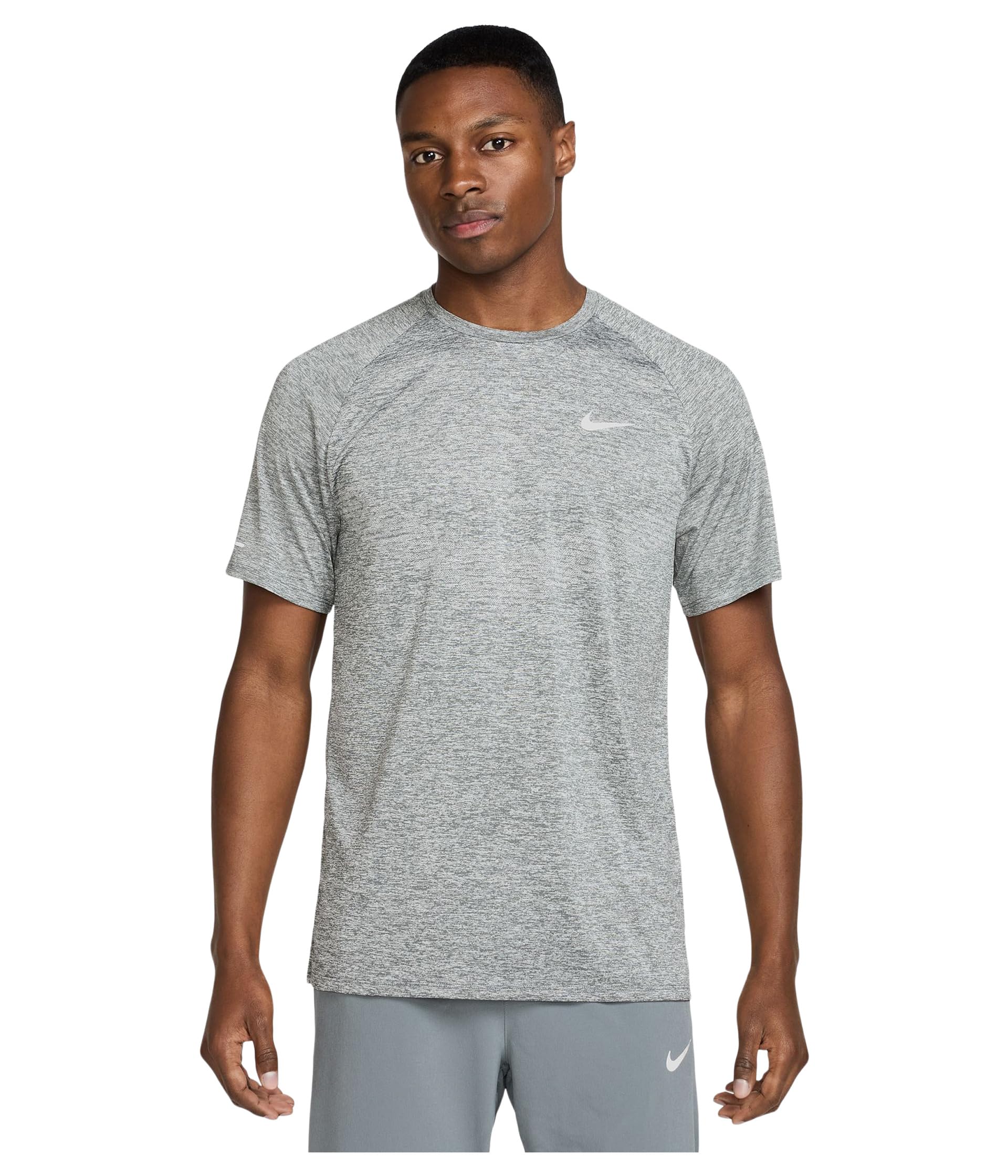 Nike Mens Running Stride Dri-FIT ADV Short Sleeve Top, Grey/Htr/Reflective Silv, Size S, Men