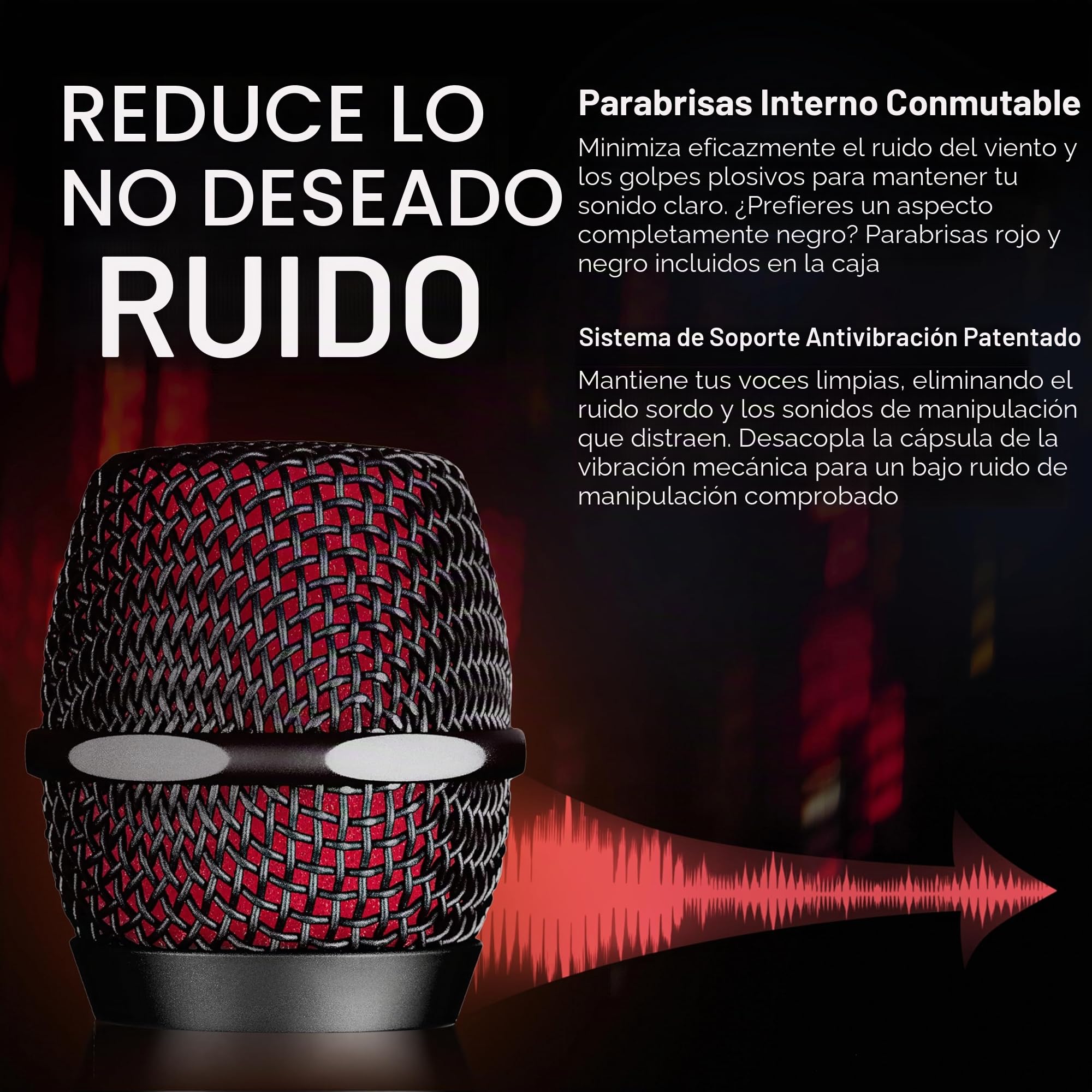 SE ELECTRONICS V7 Micrófono Vocal dinámico supercardioide de Mano, micrófono dinámico supercardioide Rojo con Soporte de Choque Integrado y Parabrisas Interno