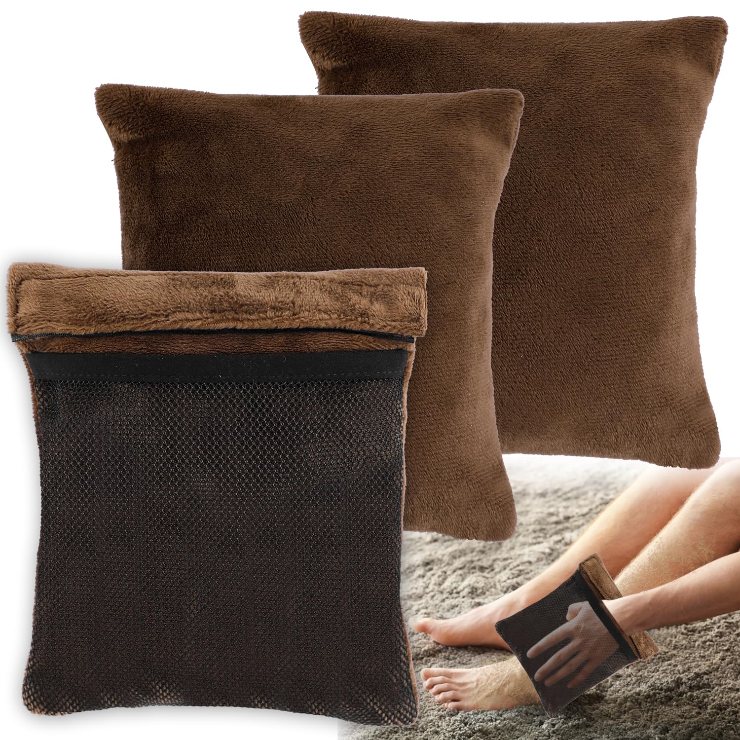 GNEGNI 3 Pcs 6.89x5.7 Inch Sand Remover for Beach, Velvet Soft Sand Mitts Talc-Free Sandscreen Beach Essentials for Family Vacation Volleyball Sandboxes Surf