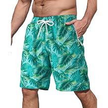 BOJIN Mens Swim Trunks with Zipper Pockets Quick Dry 9 Inch Bathing Suit Board Shorts Beach Swimsuits