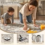9x12 Area Rugs Living Room: Washable Vintage Rug Large Non-Slip Stain Resistant Ultra Soft Low Pile Pet Kids Friendly Carpets for Bedroom Dining Room Nursery Home Office Decor - Light Brown