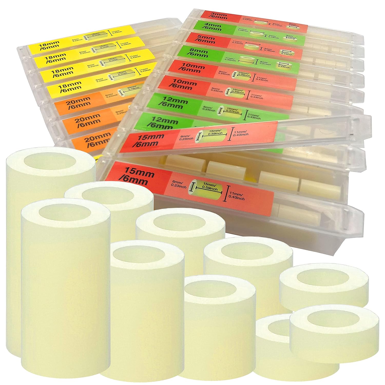 EEEEE 151pcs Nylon Spacers Round Plastic Spacers Wall Plate spacers for