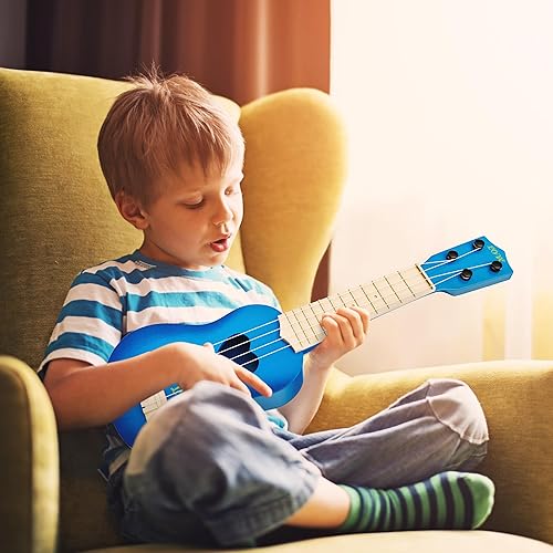 Miniatura 7 de Instrumento musical de guitarra de ukelele clásico para niños, color azul