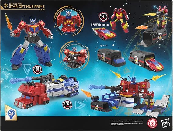 Transformers Age of the Primes Titan Class The Thirteen Star Optimus Prime, 15-inch Converting Action Figure, Robot Toys for Ages 15+