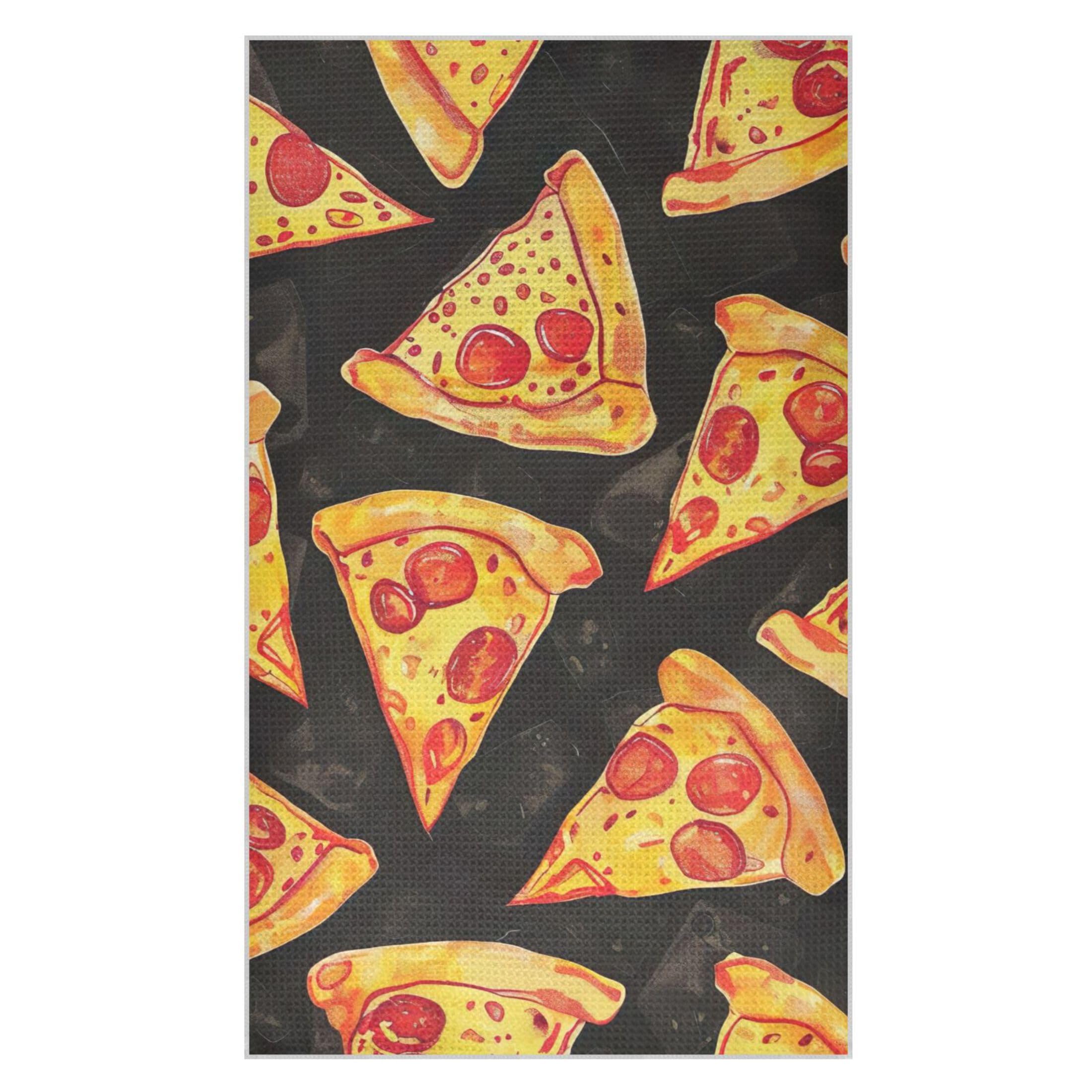 Kutsu Pizza Slices Waffle Weave Kitchen Towels Absorbent Quick Drying Dish Towels for Kitchen, Decorative Tea Towel, 18x30 in