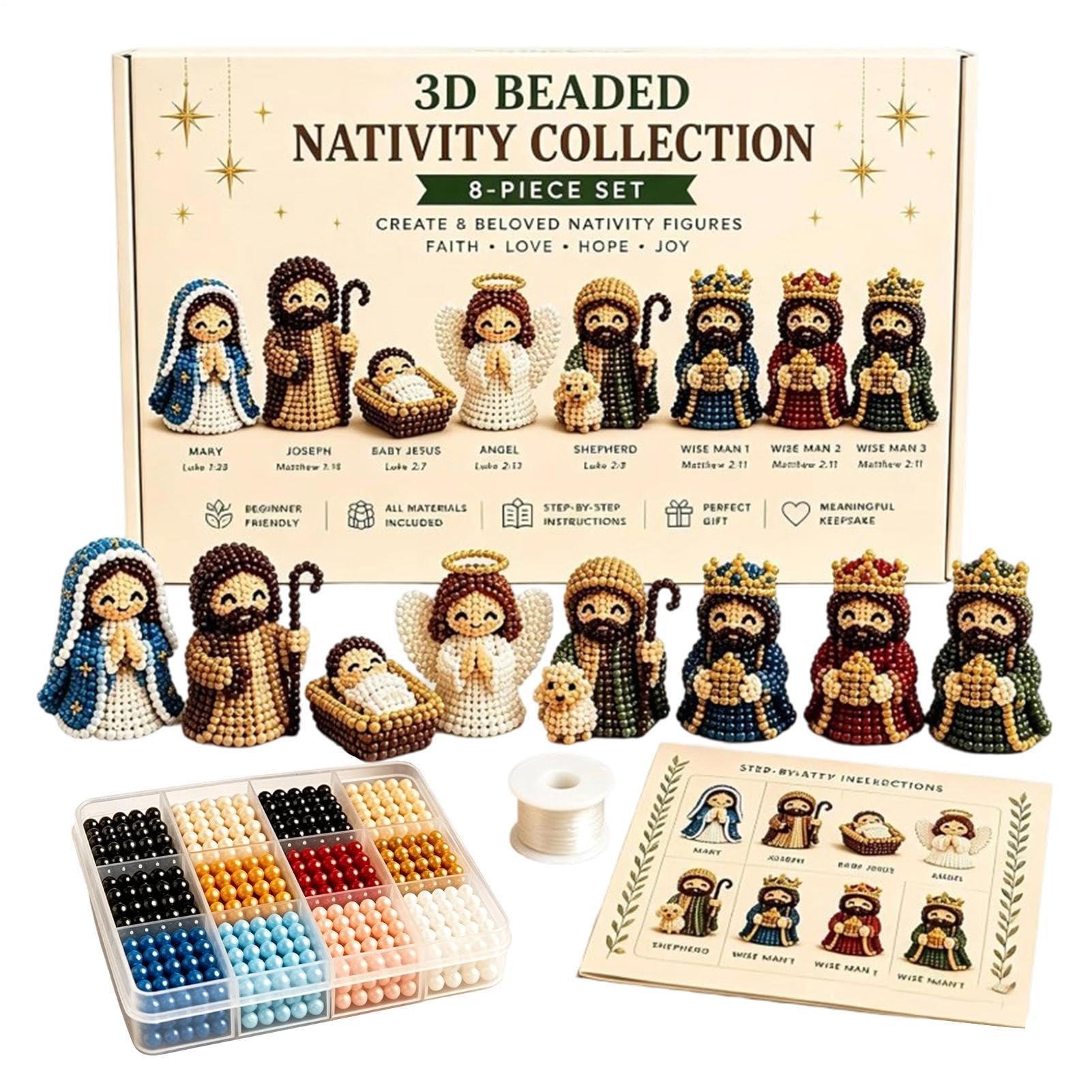 Kit de cuentas de Navidad Mimoqk ideal para decorar el hogar con un belén en 3D 8
