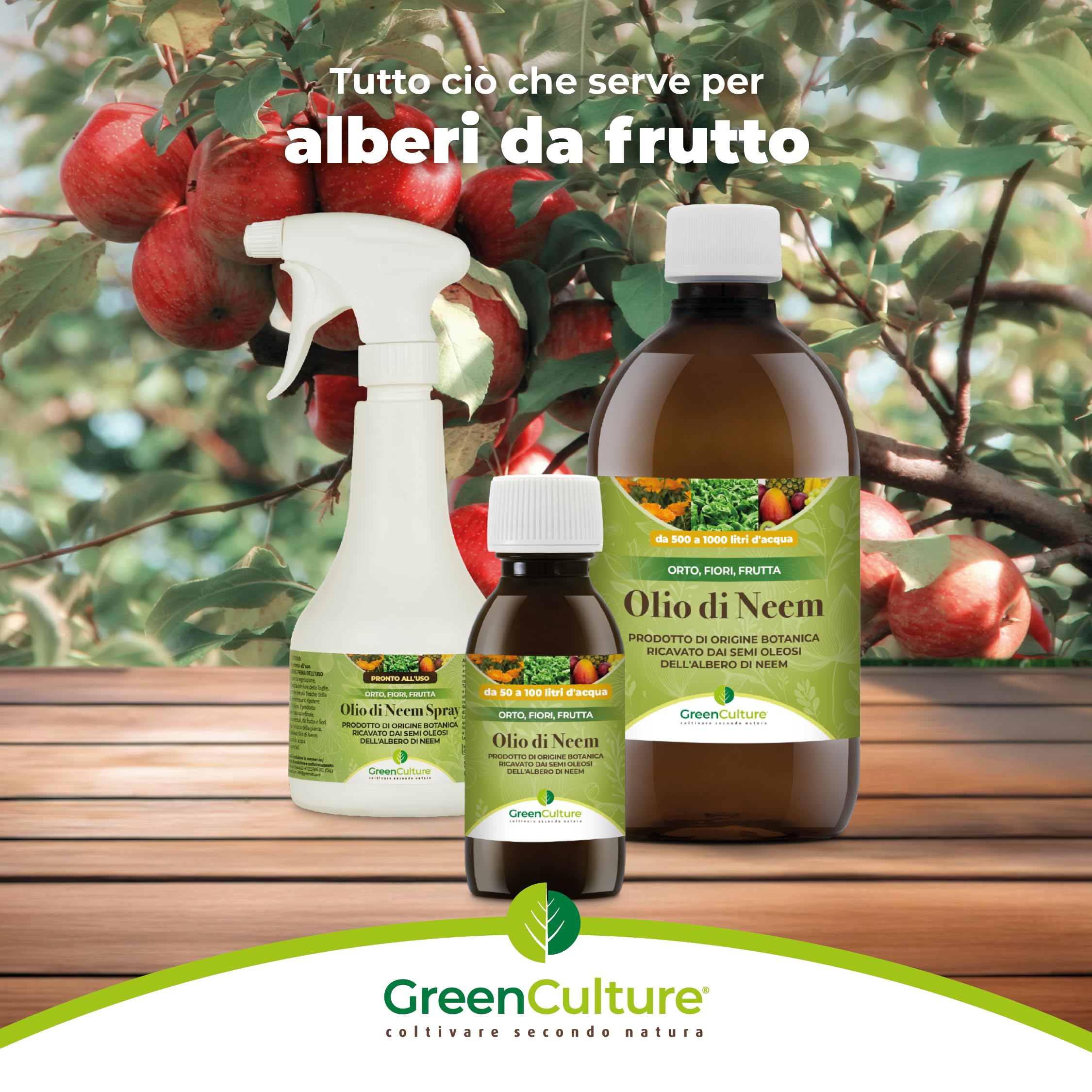 GreenCulture Olio di Neem 1000ml per Trattamento Fogliare Insettorepellente