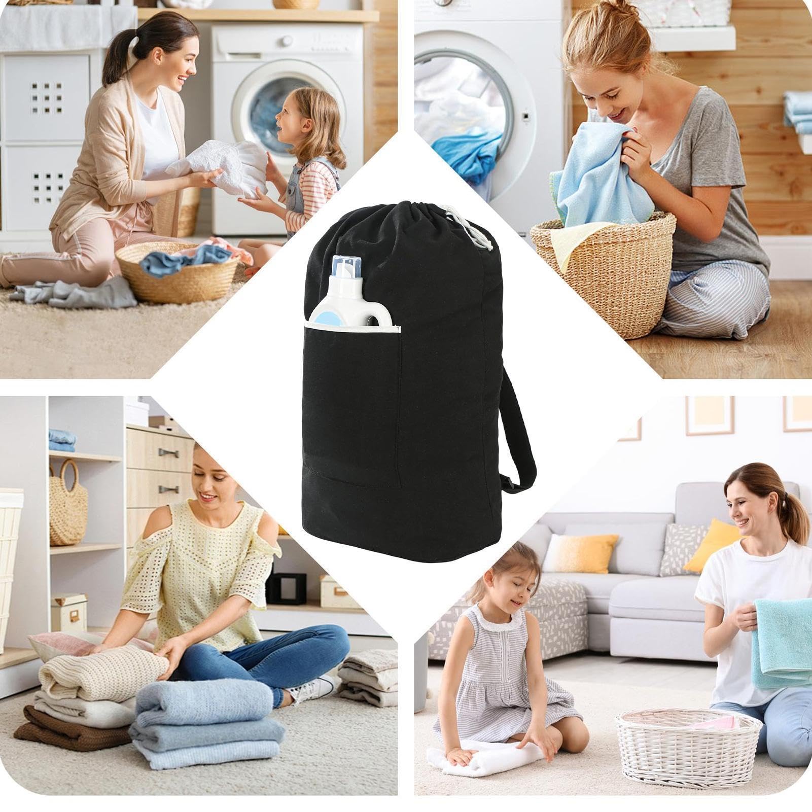 Studenten-Wäsche-Rucksack Waschbarer Canvas Schmutzwäsche-Organizer