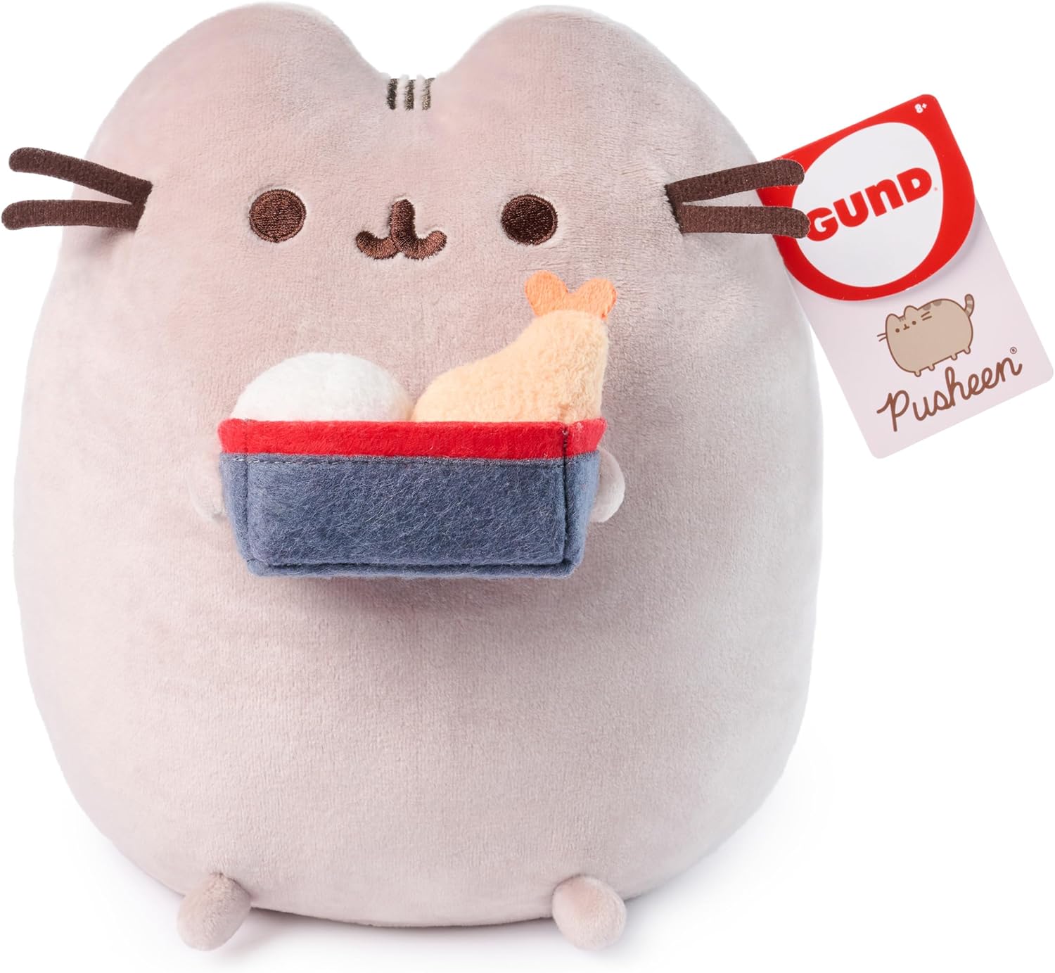 GUND Pusheen Bento Box Snackable Plush, Squishy Toy, Collectible Plush Toy, Food Plushies, Stuffed Animal for Ages 8 and Up, Gray, 9.5”