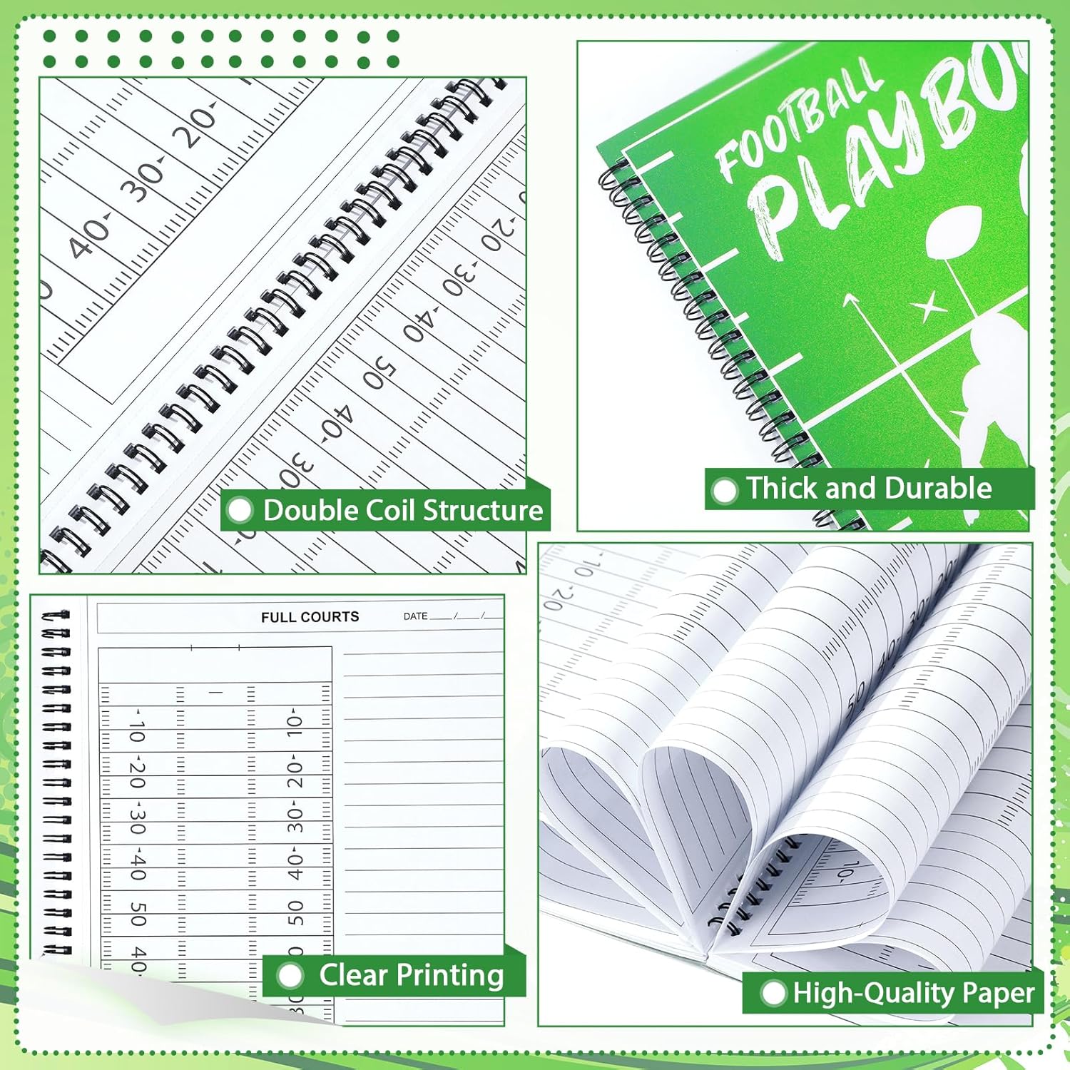 gisgfim Football Playbook Notebook 8.5x11 Inches Football Practice Planner Coaches Journal Coaching Drills Accessories Equipment Gift Plan and Review for Players Student Enthusiasts with 60 Sheets