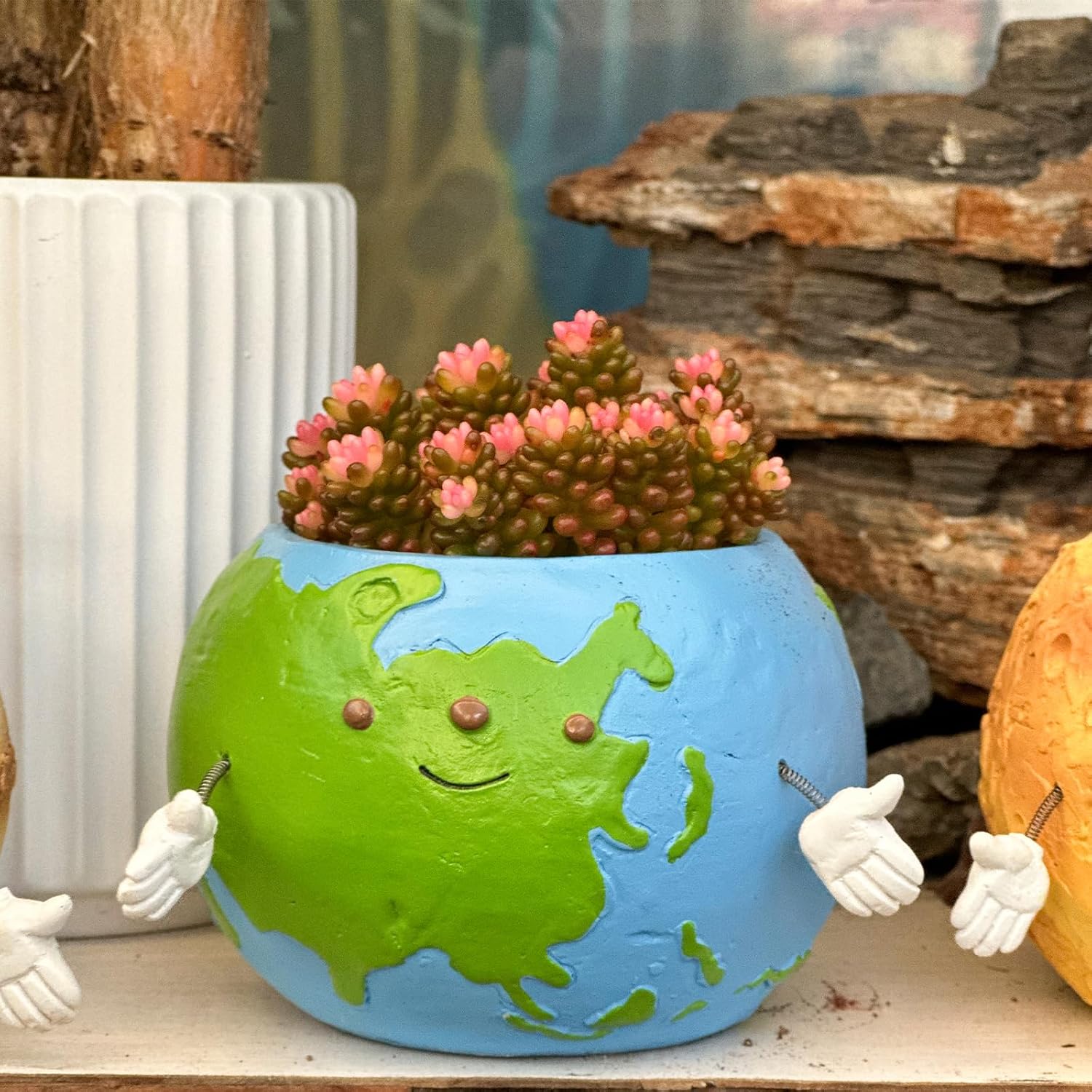 Cinf Cute Resin Planter, Doll Shaped Flower Pot for Succulents and Cactus image 2