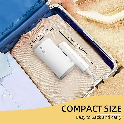 Miniatura 5 de YOUBBWELL - Vaporizador portátil de ropa de viaje con 1200 W potente calentamiento rápido mini plancha de vapor de tela plegable para el hogar y los