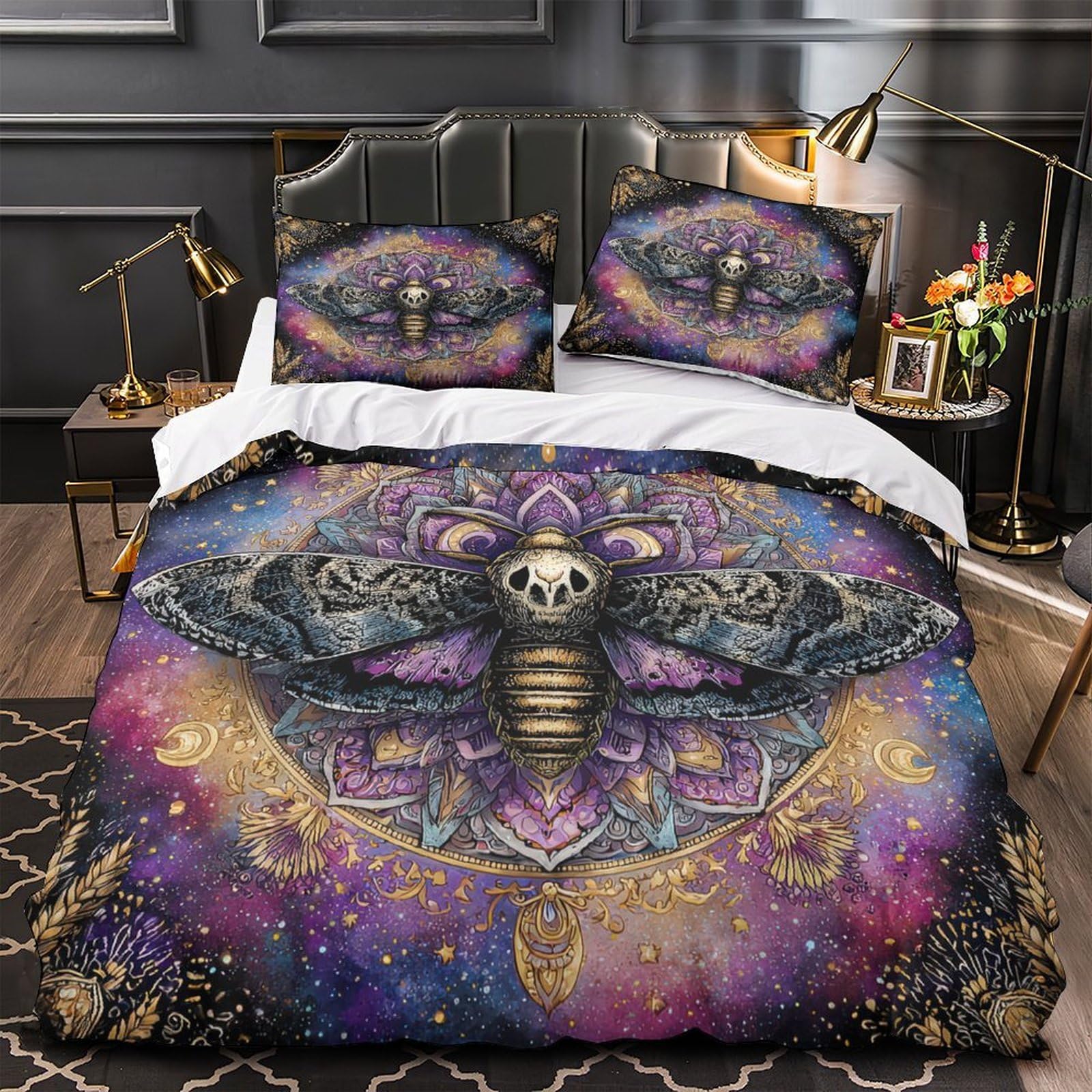 Housse de Couette Effet 3D Géométrie Sacrée Finition Microfibre Premium