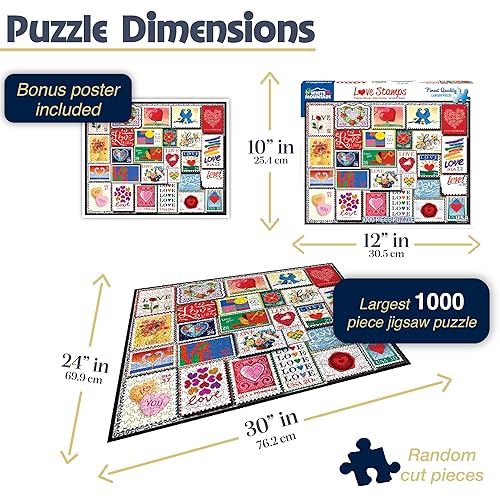 Miniatura 3 de White Mountain Puzzles Love Stamps - Rompecabezas de 1000 piezas