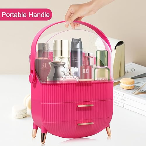 Miniatura 7 de KQEBN Organizador de maquillaje para tocador, organizador de cuidado de la piel para encimera de baño, caja de almacenamiento de joyas para
