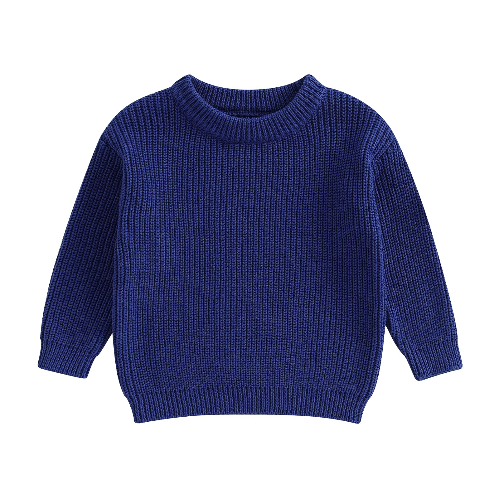 Geagodelia Toddler Baby Boy Girl Warm Sweater Long Sleeve Crew Neck Solid Color Knitted Pullovers Tops Knit Jumpers Sweatshirt Chunky Knitwear Fall Winter Clothes Outfits — view 33