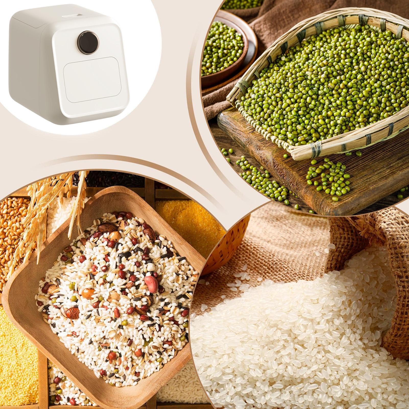 Dispensador de almacenamiento de granos, unidad de contenedor de alimentos sellado, de ingredientes de cocina, de almacenamiento de artículos secos de despensa, juego de recipientes de