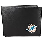 NFL Siskiyou Sports Mens Miami Dolphins Bi-fold Wallet One Size Black