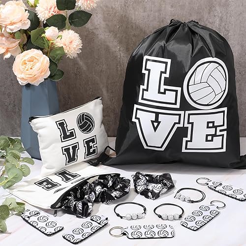 Miniatura 2 de Tigeen 60 regalos de voleibol para niñas adolescentes, regalos de fiesta de voleibol incluyen 12 bolsas de voleibol con cordón, 12 pulseras de